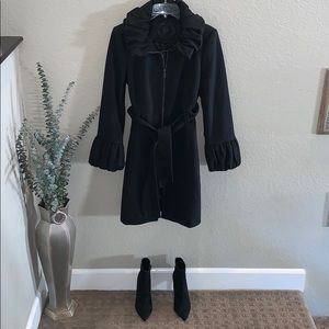 Zara women long black coat